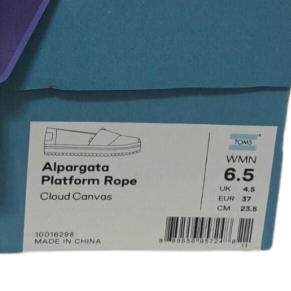 Toms Women's Sand Canvas Platform Espadrille Summer Vacation Resort Travel  6.5 - Picture 9 of 9